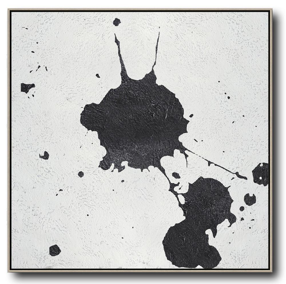 Minimal Black and White Painting #MN77A - Click Image to Close